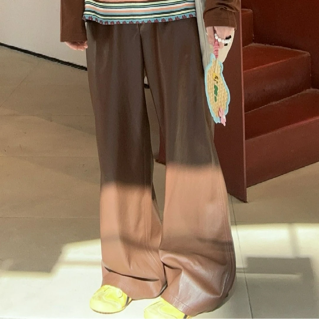 【茉舍】 HI TO HI 蛋白皮长裤休闲裤 HP932-1380