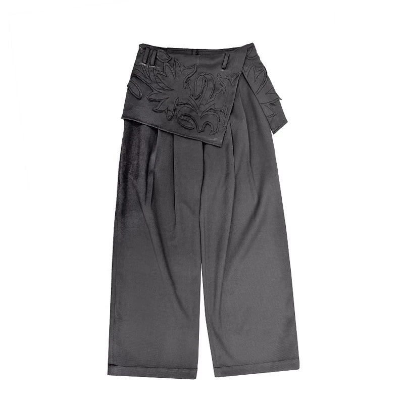 【茉舍】square 方圆新品24秋冬时尚罩裙水洗棉长裤Z24AW11009-880