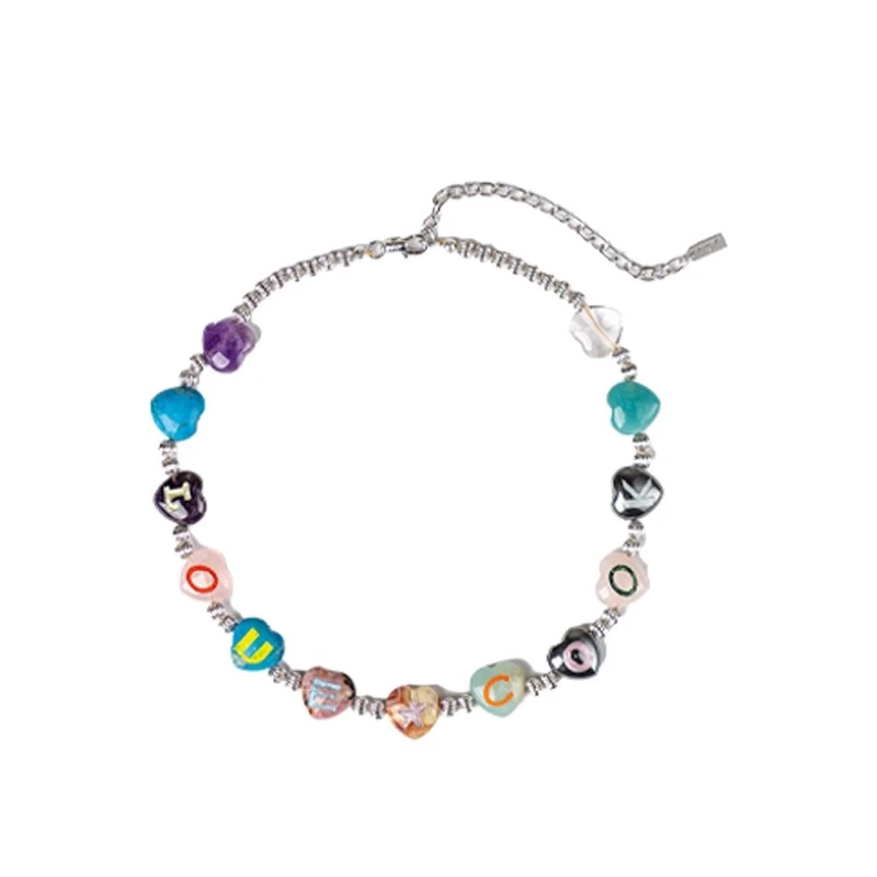 合金大理石项链 【茉舍】Tys 石头热爱烹饪爱心项链 AW24NL06-890