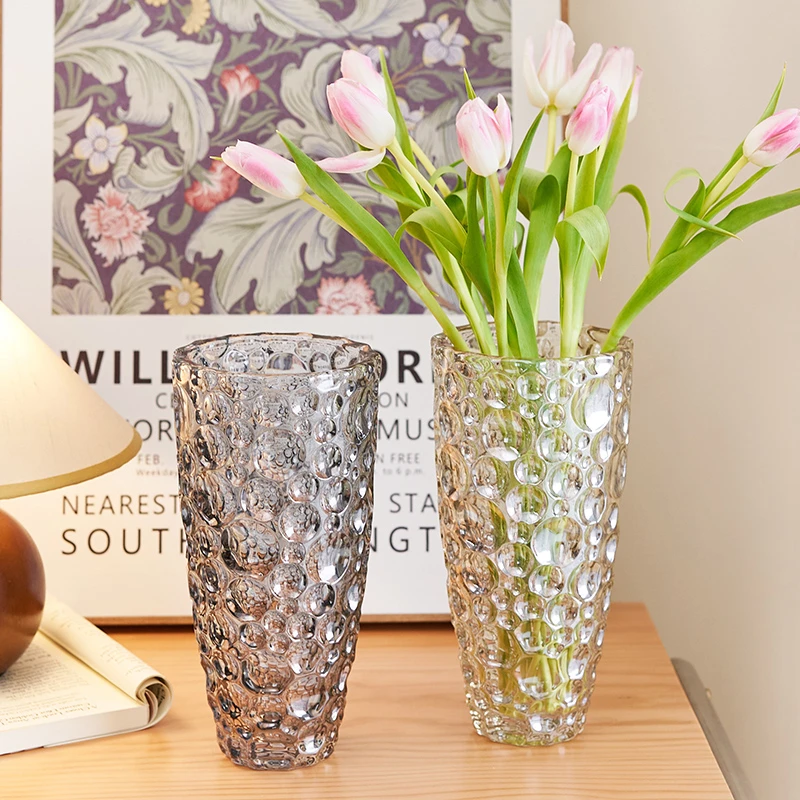 水晶花瓶玻璃透明轻奢高级感客厅插花养玫瑰百合鲜花装饰花器摆件