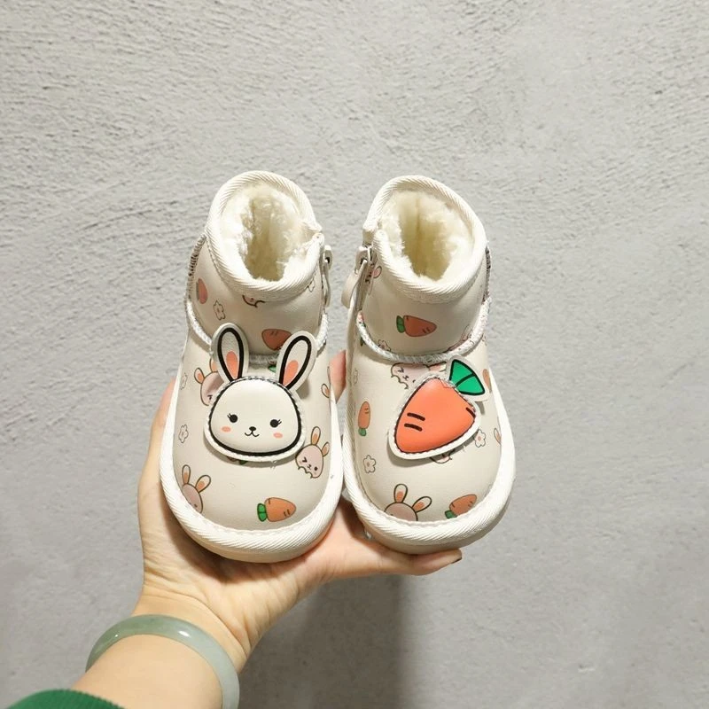 15-27码女宝宝雪地靴洋气冬季保暖防水儿童短靴鸳鸯卡通大棉鞋