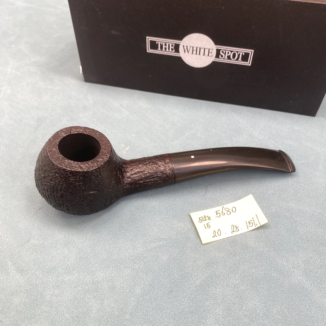英国THE WHITE SPOT黑色喷砂shell系列石楠木烟斗5128外交官斗型