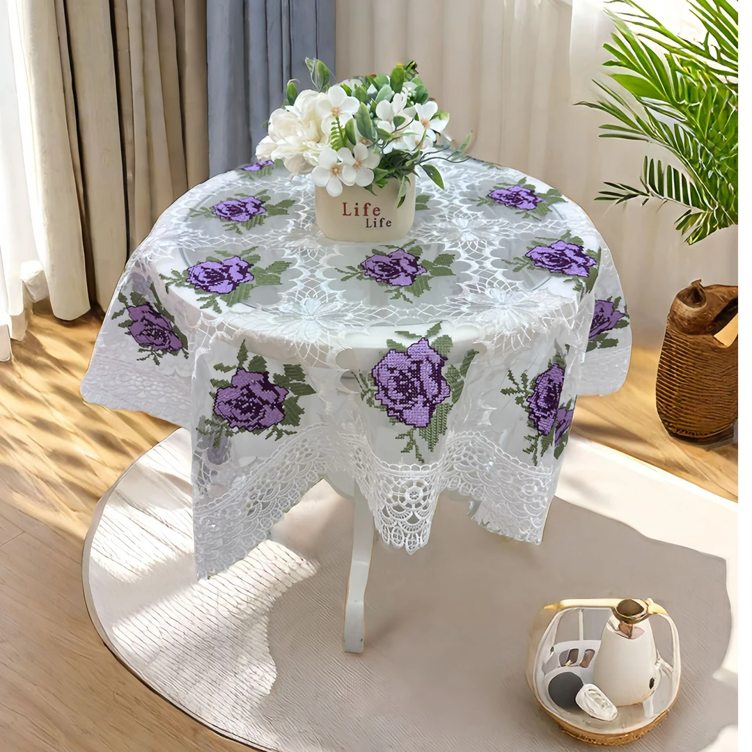 D白底冰箱盖巾布床头柜液晶电视机罩茶几微波炉空调柜机防尘盖布