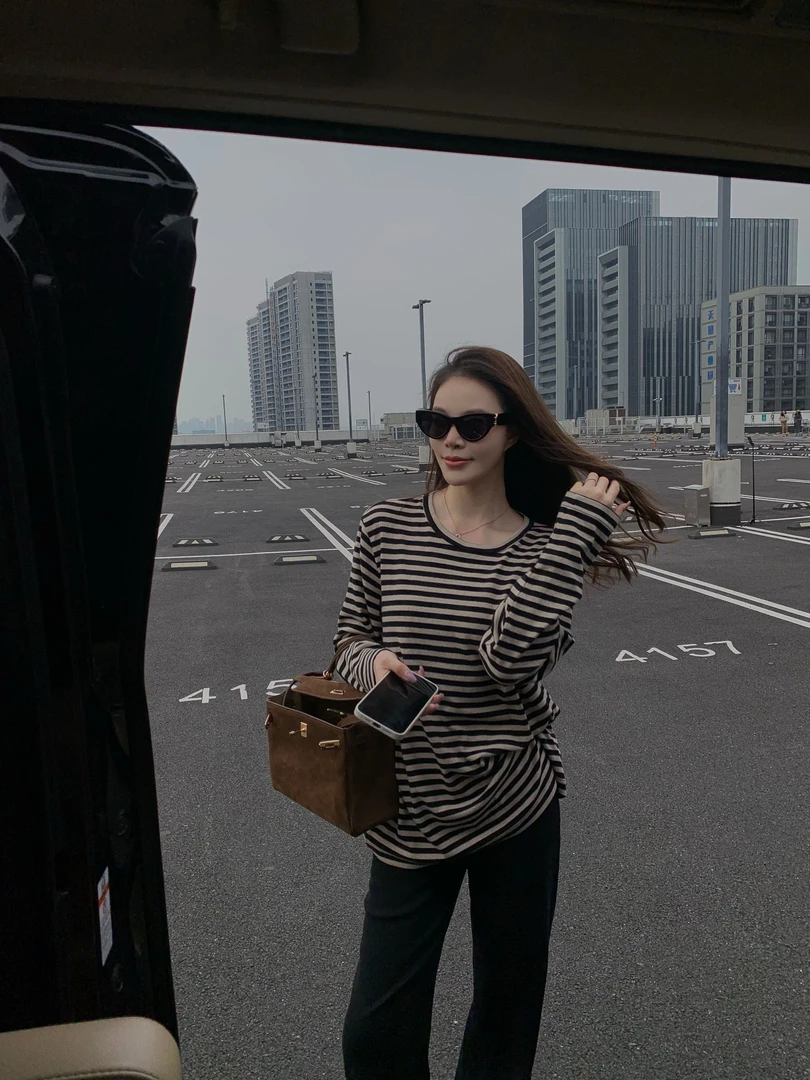 BIG WHITE REMADE“条纹定律”经典复古条纹内搭圆领百搭T恤DB564