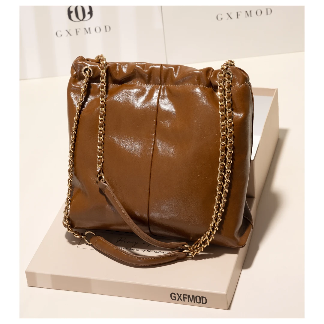 GXFMOD小众设计软皮链条腋下包包2025春夏松弛感通勤美拉德单肩包