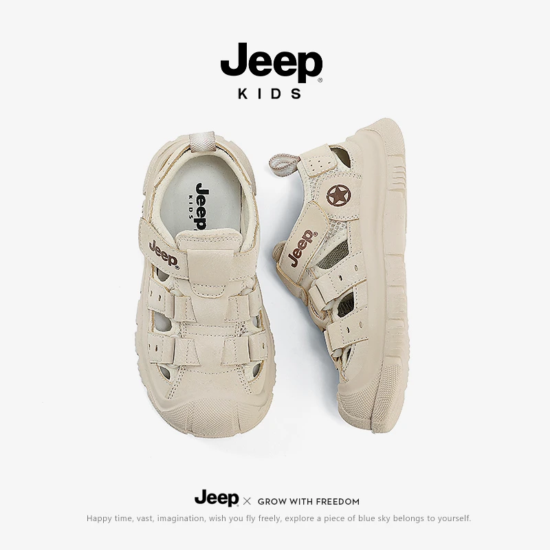 jeep儿童凉鞋男童2025新款夏季爆款包头沙滩溯溪鞋中大童罗马鞋子