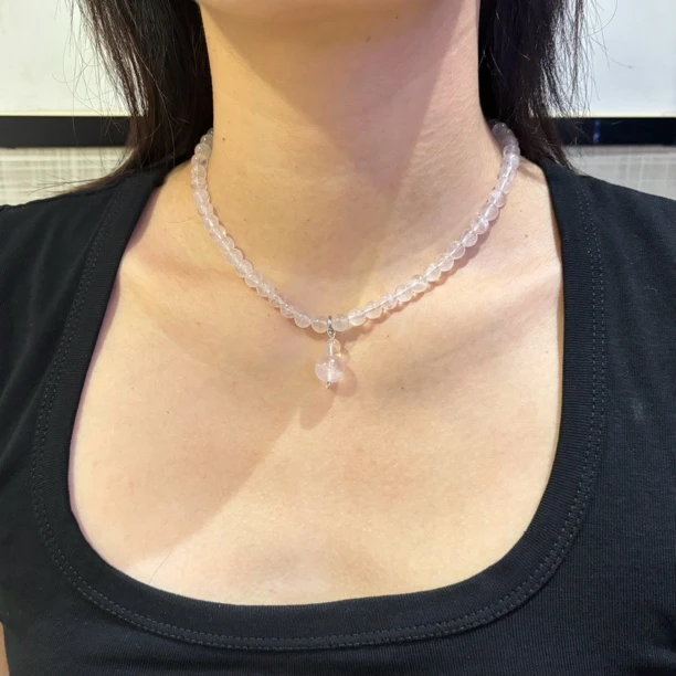 果冻粉水晶 项链 可做手链