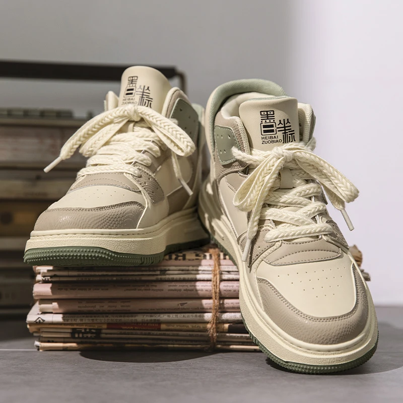2026新款春季男鞋板鞋男士潮流工装高帮休闲鞋运动潮鞋男款鞋子