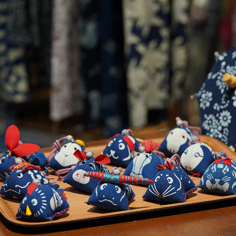 乌镇好礼 蓝印花布十二生肖香包香囊 挂件装饰