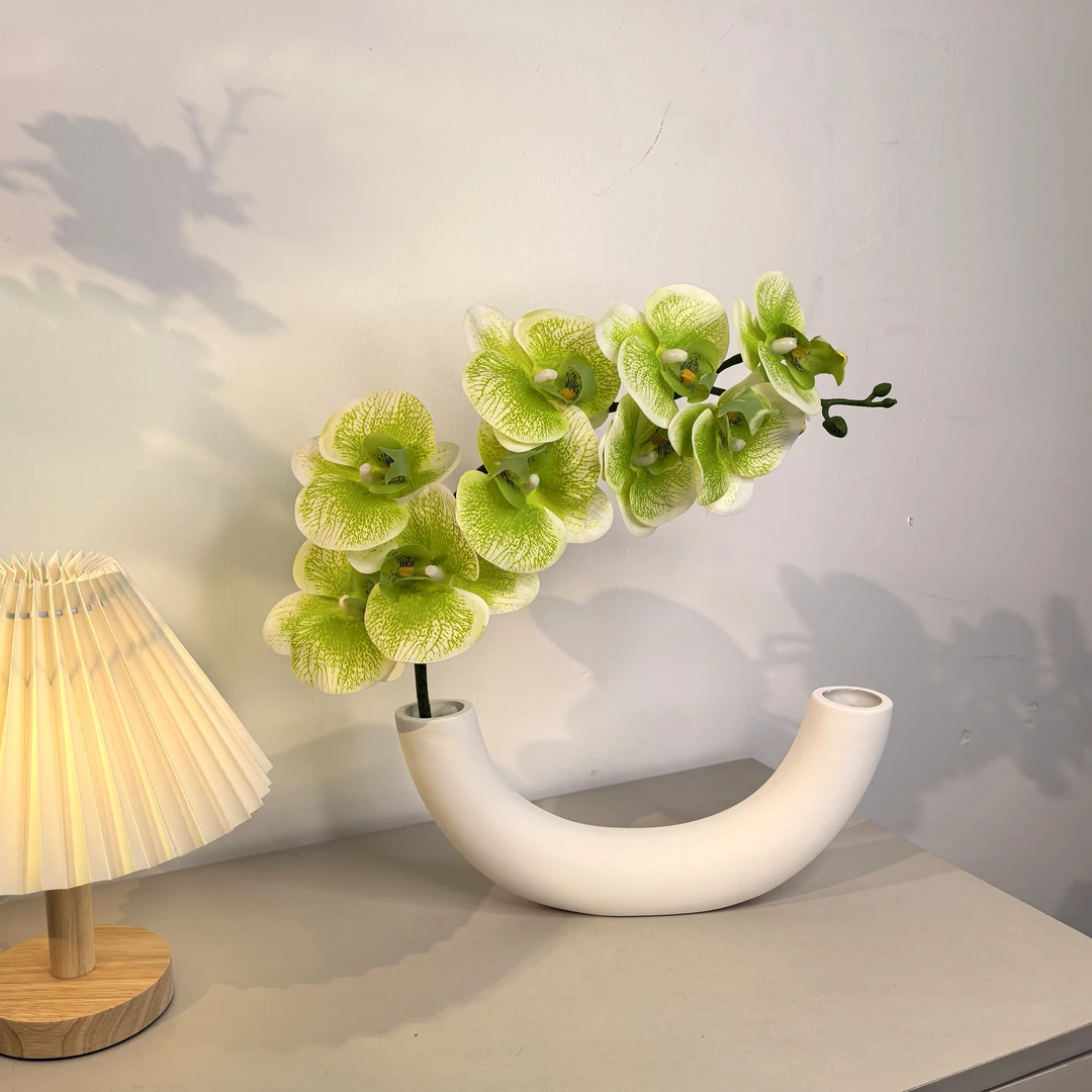 手感保湿蝴蝶兰仿真花假花桌面摆设轻奢高端插花餐桌花艺摆件装饰