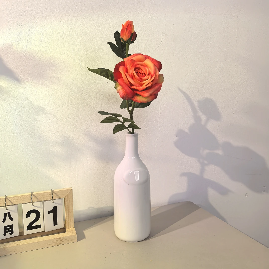 手感保湿玫瑰仿真花束绢花束单支假花摆设客厅摆件餐桌茶几装饰品