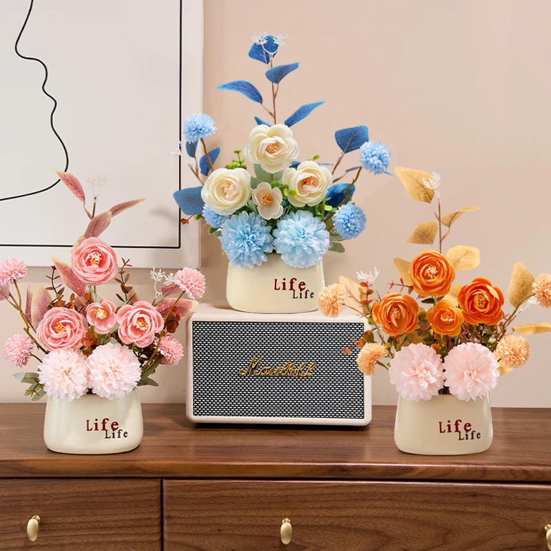 仿真花摆设干花花束家居客厅逼真花艺精致高档插花餐桌摆放假花