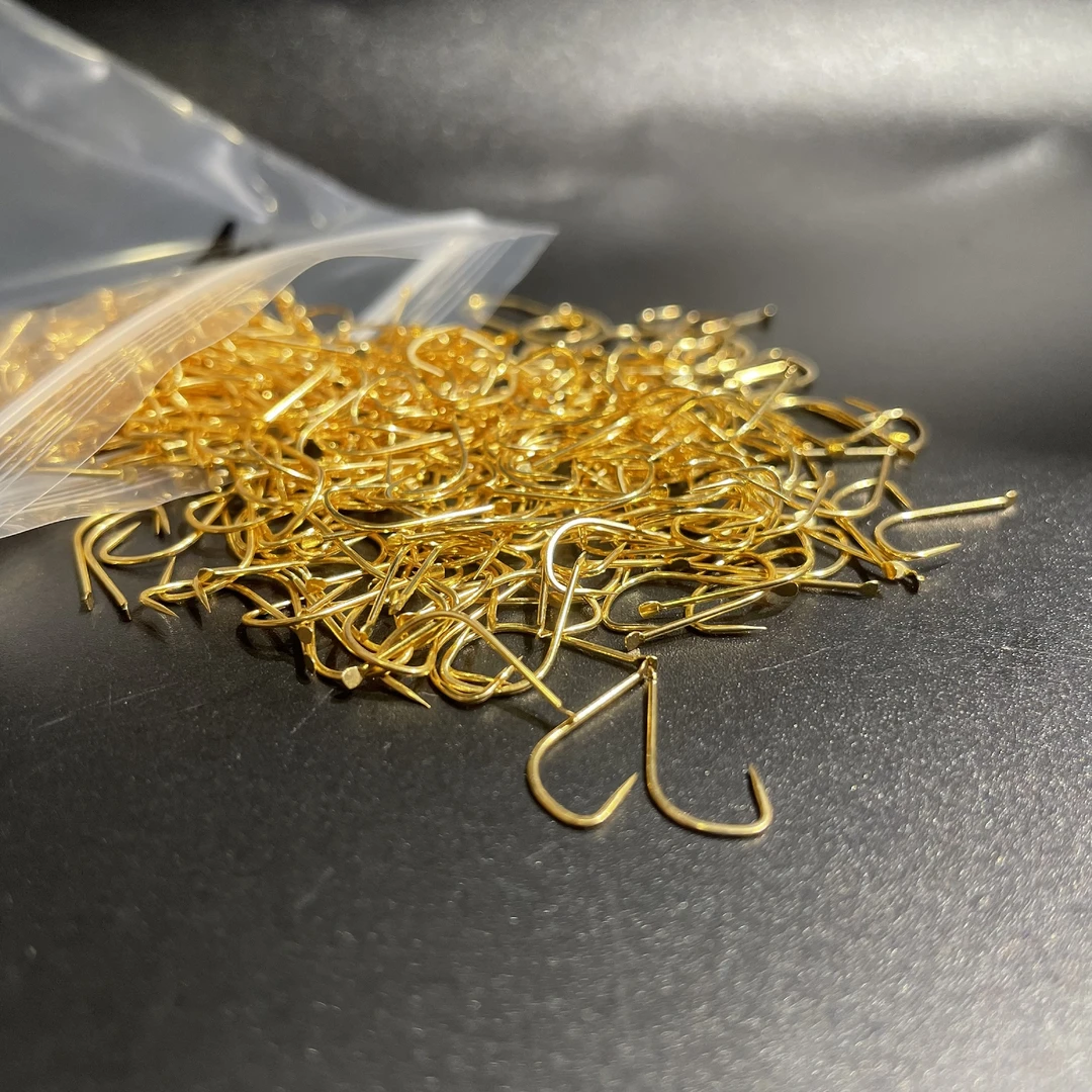 任小白BKK散装鱼钩金袖鱼钩钓鱼袖钩野钓金袖无刺镀金鱼钩