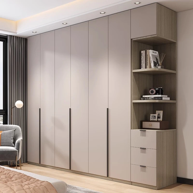 北欧橡木全实木衣柜一门到顶家用卧室成品加高柜子现代简约大衣橱