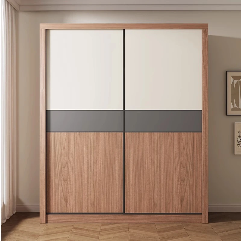 新款2024年现代简约实木推拉门衣柜家用卧室衣橱出租房用小户型