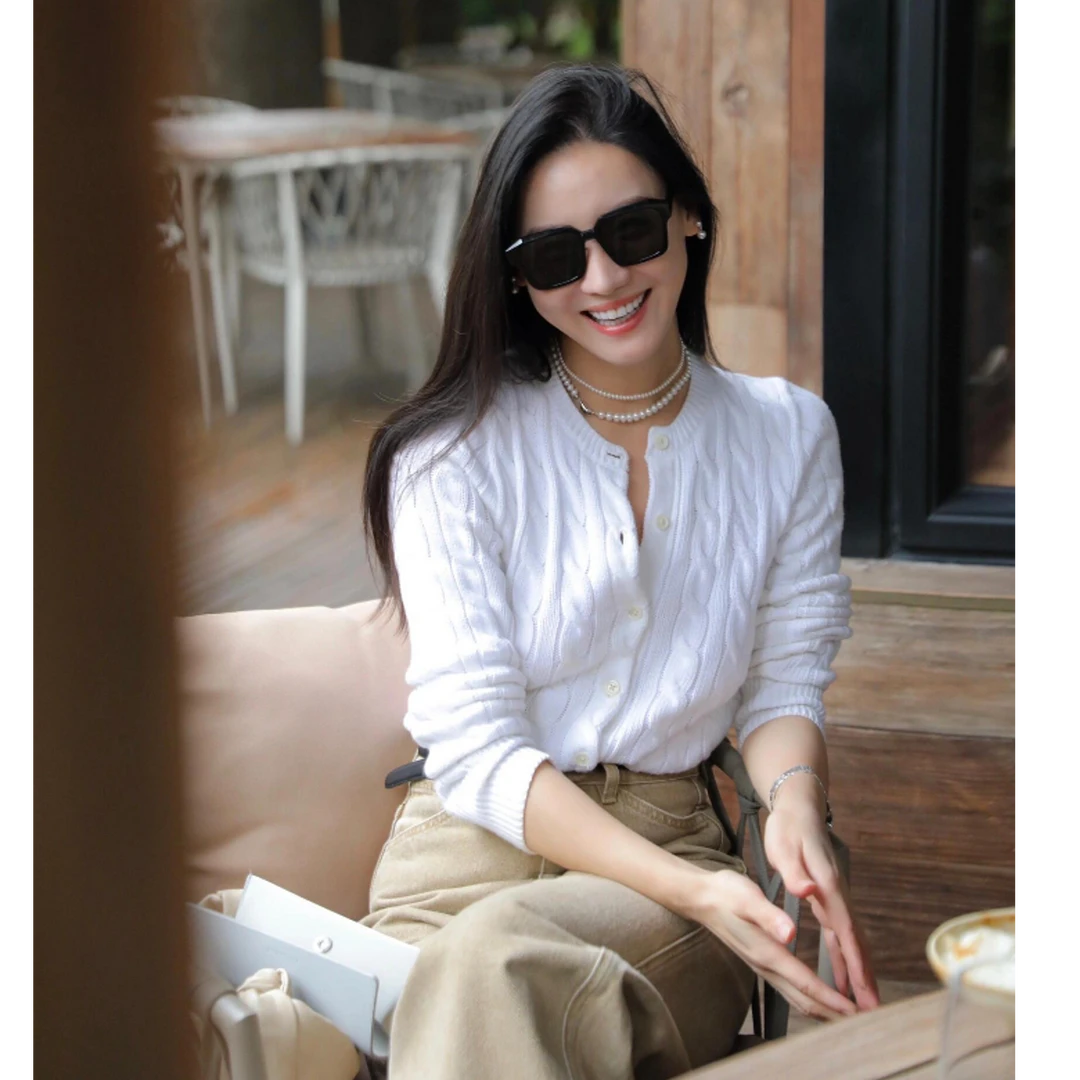 2025早秋【刘诗诗同款开衫】小马绞花毛衣