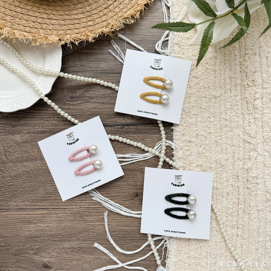 细毛椭圆珍珠水滴掰掰夹-头饰发夹百搭气质金色精美可爱百搭简约