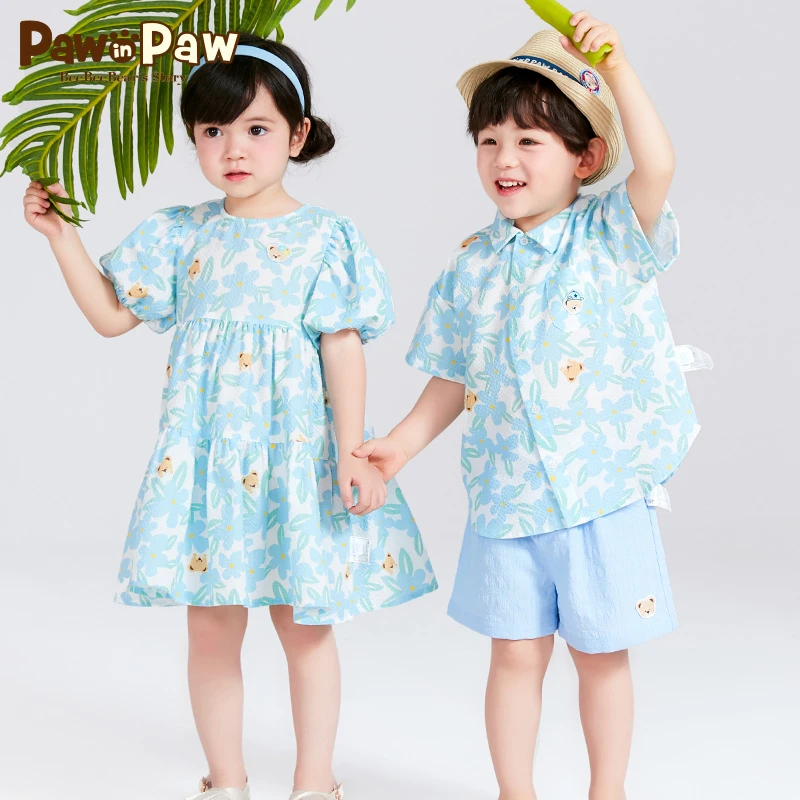 【沙滩风男女宝夏装套装裙子】PawinPaw小熊童装23年PCOWD3442Q
