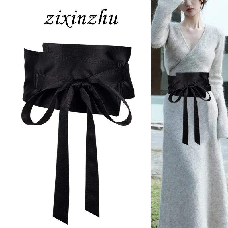 腰封束腰女配裙子外搭黑色布料腰带配饰高级感装饰连衣裙时尚百搭