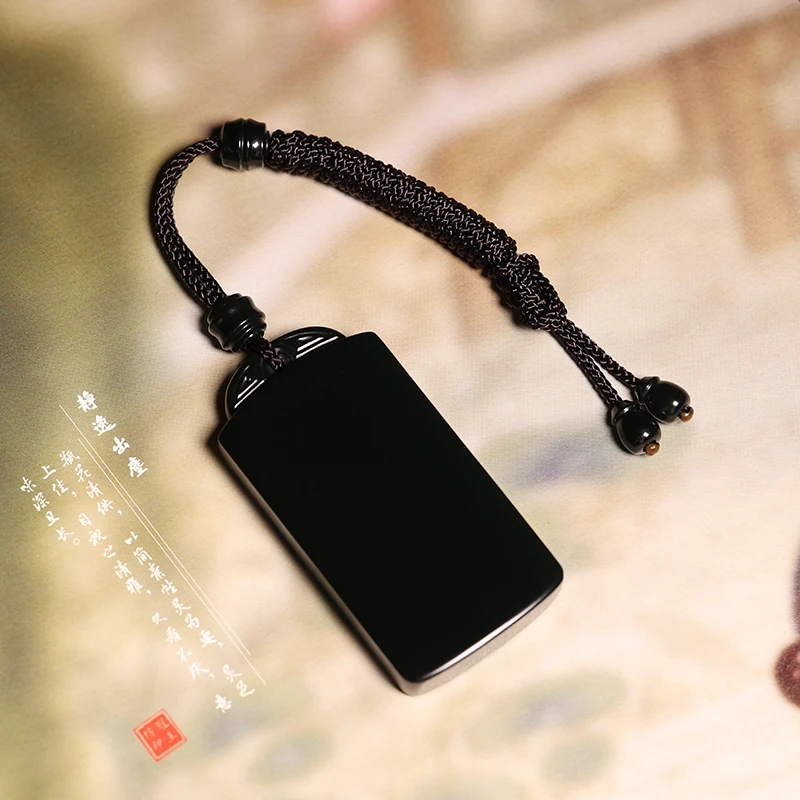 顽石阁新疆和田玉塔青平安无事牌玉吊坠玉挂件男款40g