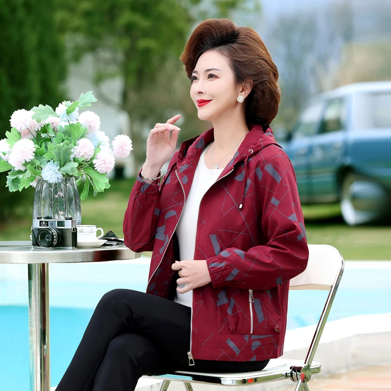 妈妈风衣外套洋气大码中年妇女秋装2023年新款上衣服40岁春秋夹克