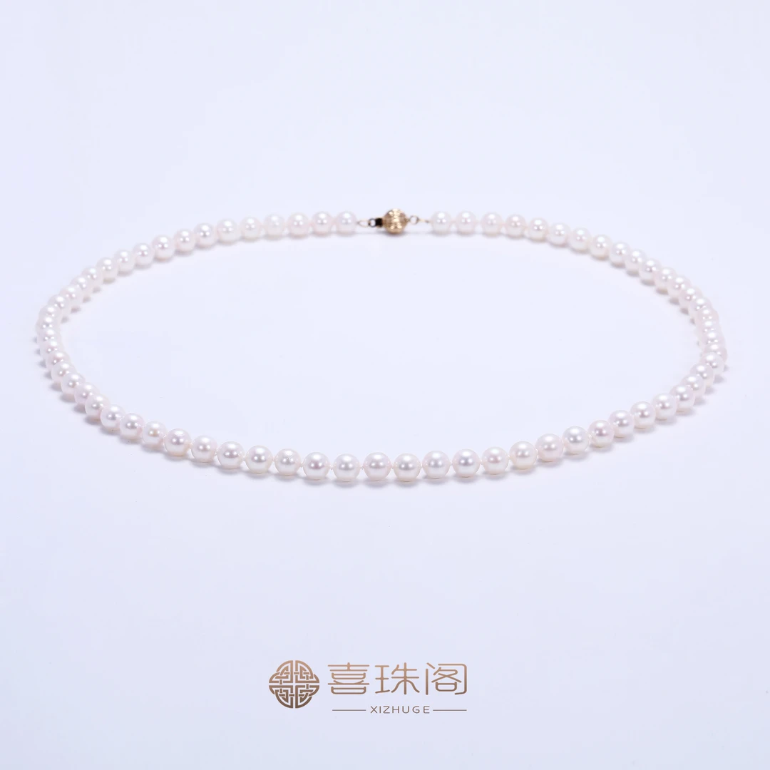 喜珠阁 【凡凡专属】海水珍珠akoya珍珠14K金5-6mm强光经典百搭项链