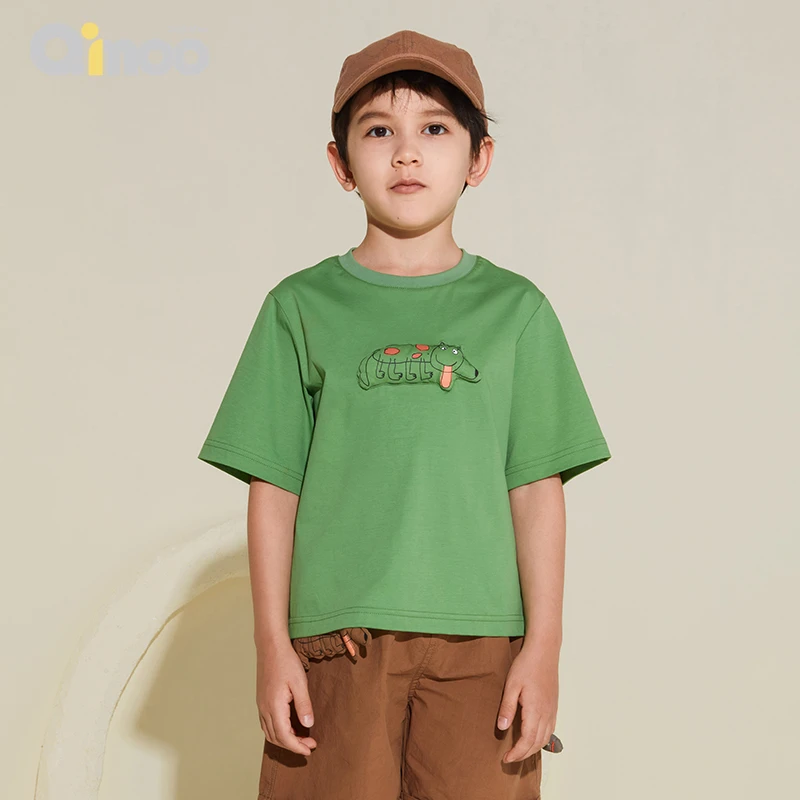 Qimoo/淇木23夏新品男童T恤纯棉上衣半袖宽松短袖童装QMT2TC331C