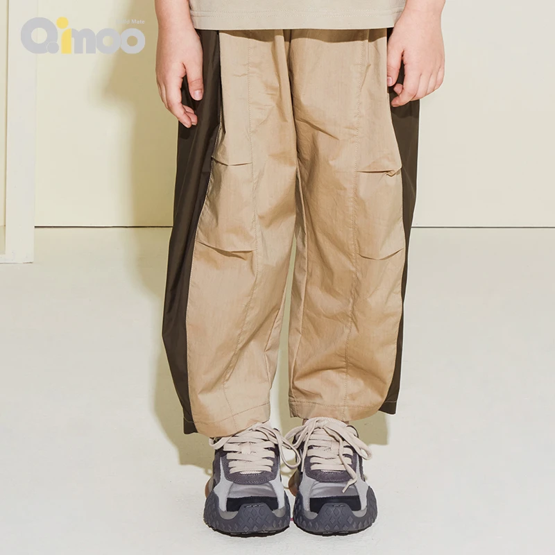 Qimoo 童装23夏季男童潮流撞色拼接宽松帅气休闲裤子QMT2KC159A