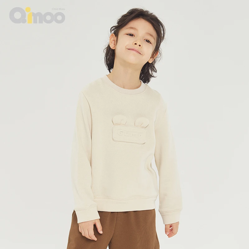 Qimoo/淇木23秋季胸前立体玩偶设计长袖男女童套头衫QMT3TC350C
