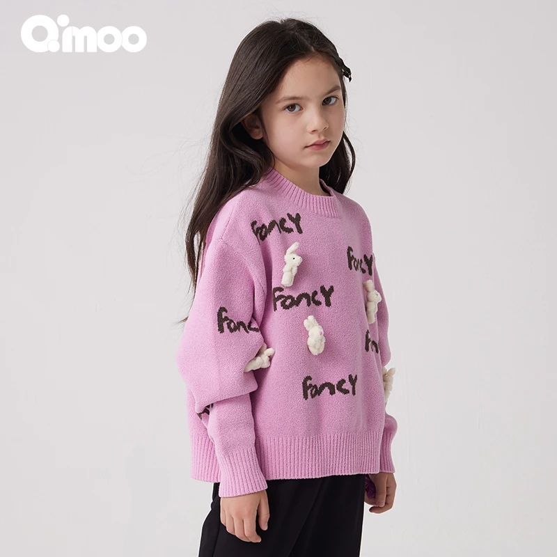 Qimoo/淇木24秋季男女童休闲圆领印花卡通宽松套头QCL4TP157A