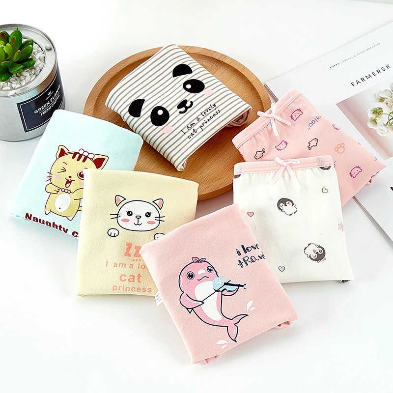 小猫队长儿童内裤女童纯棉平角小女孩四角短裤中大童女宝宝不夹pp