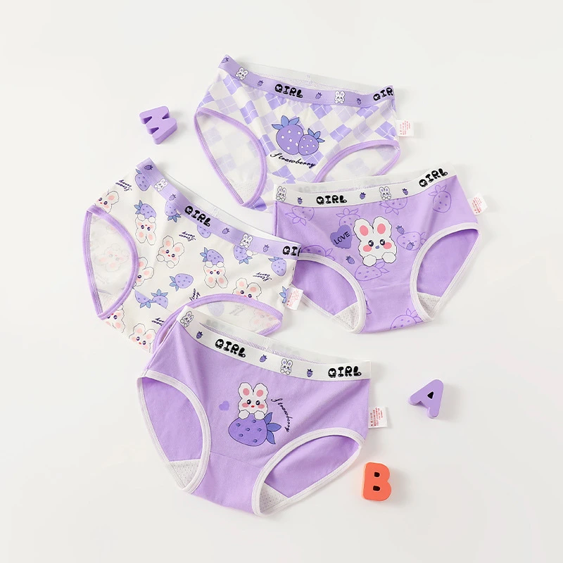 儿童内裤女a类纯棉三角裤批发全棉女童内裤抑菌小童中大童三角裤