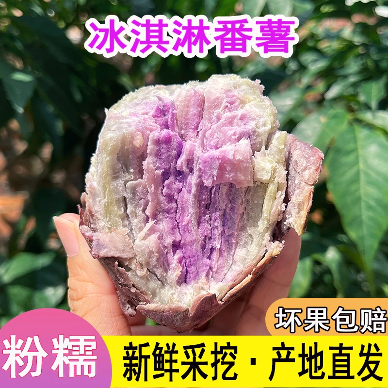 红薯冰淇淋番薯广东冰淇淋新鲜现挖农家种植美味地瓜5斤包邮蒸煮