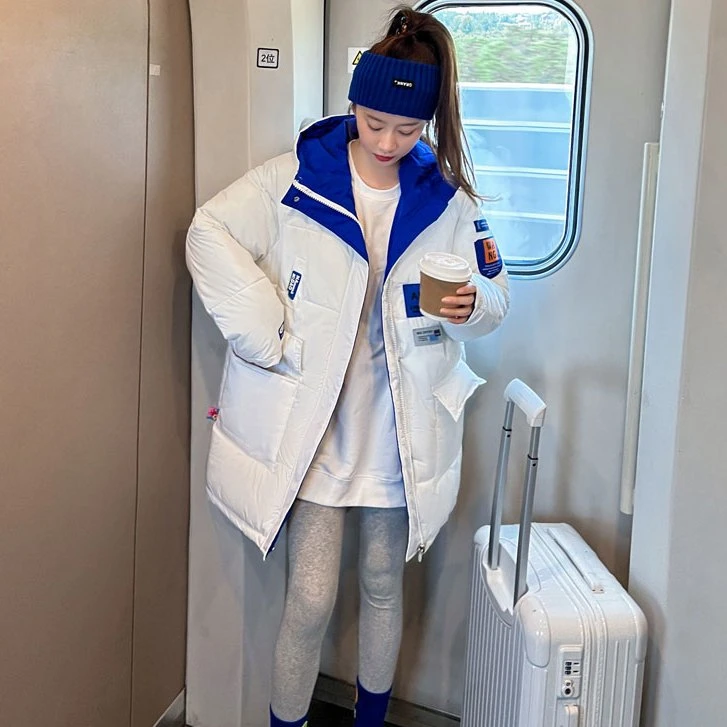 波司澄双面穿羽绒服女冬季中长款衣韩版宽松两面穿情侣款袄外套