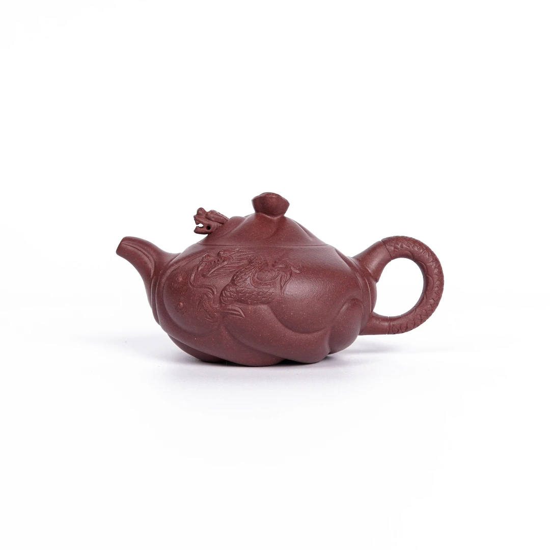 【陶公粟】原矿底槽青泥《鱼化龙》手制紫砂壶