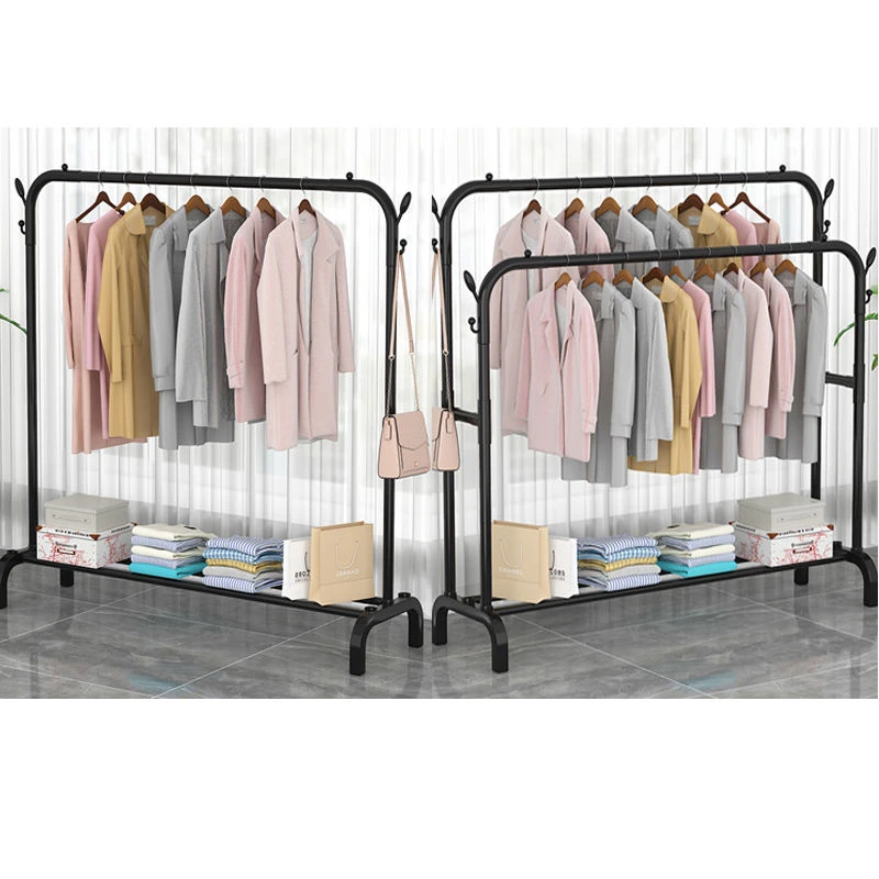 晾衣架落地立式加粗加厚衣帽架家用卧室阳台晾衣杆晒衣服架子挂架