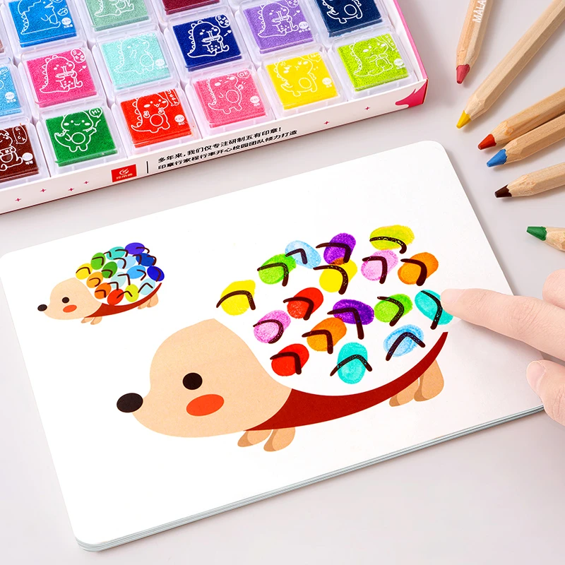 儿童手指画颜料创意绘画趣味颜料印泥手掌点画涂色幼儿园美术启蒙