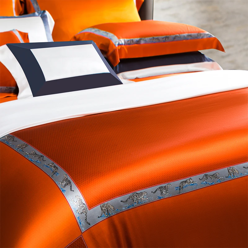 贵族真丝四件套奢华欧式丝绸被套高端别墅床品桑蚕丝床上用品套件