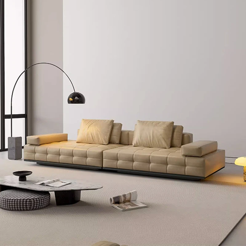 意式极简劳伦斯真皮沙发头层牛皮设计师Lawrence客厅高端大平层