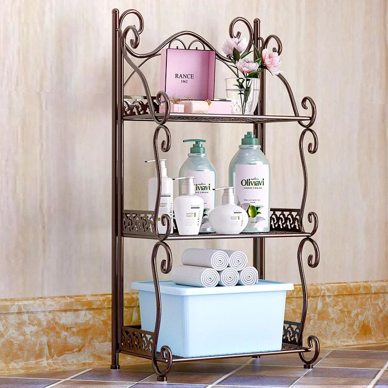 卫生间置物架浴室脸盆收纳架落地式厕所三角架子洗手间三脚架家用