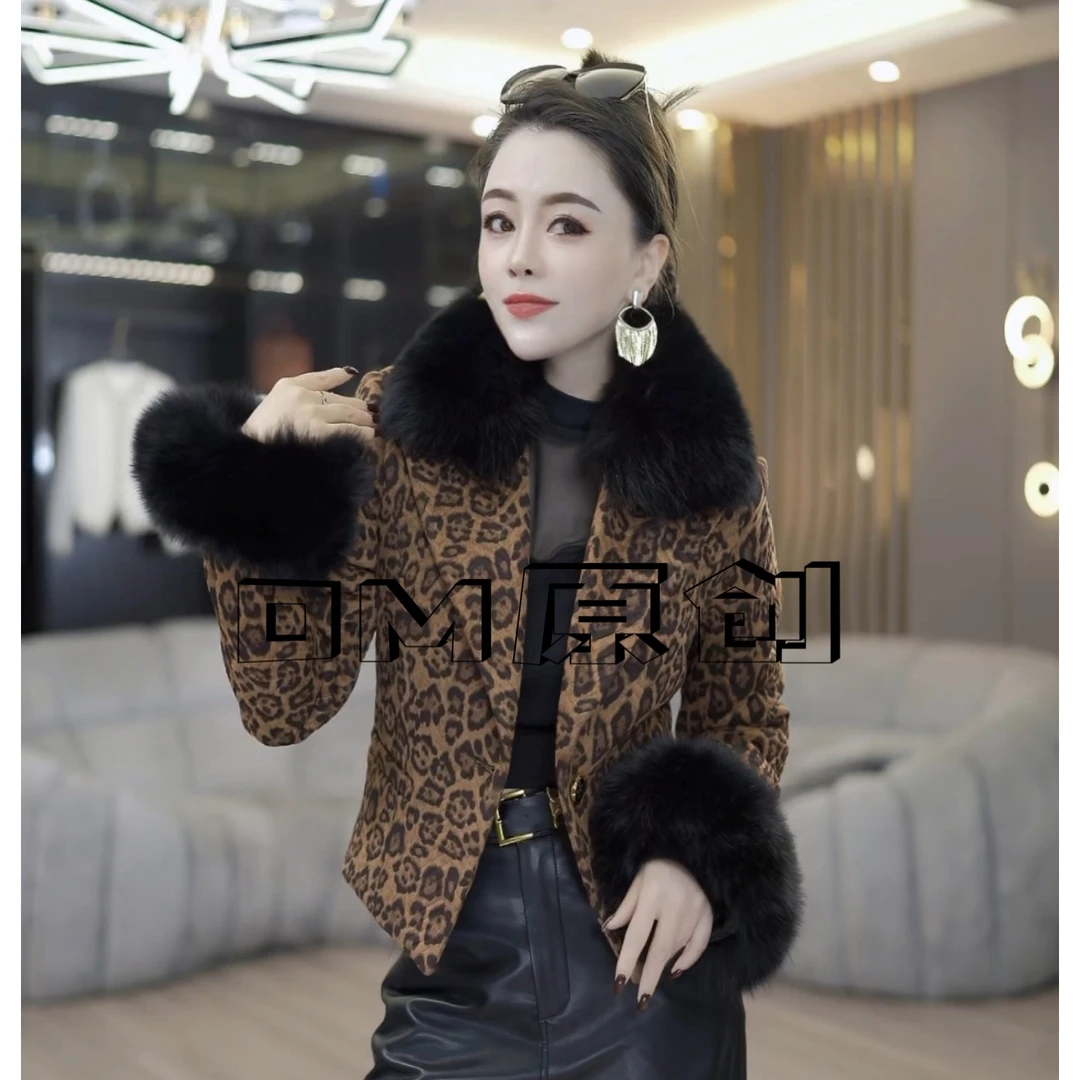 【D.M】订制款气质显瘦翻毛领短款羽绒服9898白鸭绒