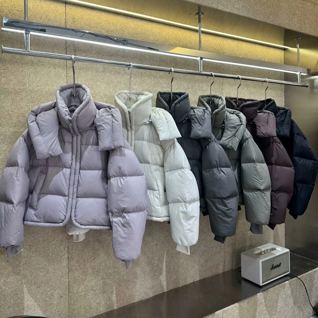 【安曼】可拆卸帽连帽磁吸扣羽绒服女短款2025新款加厚白鸭绒外套