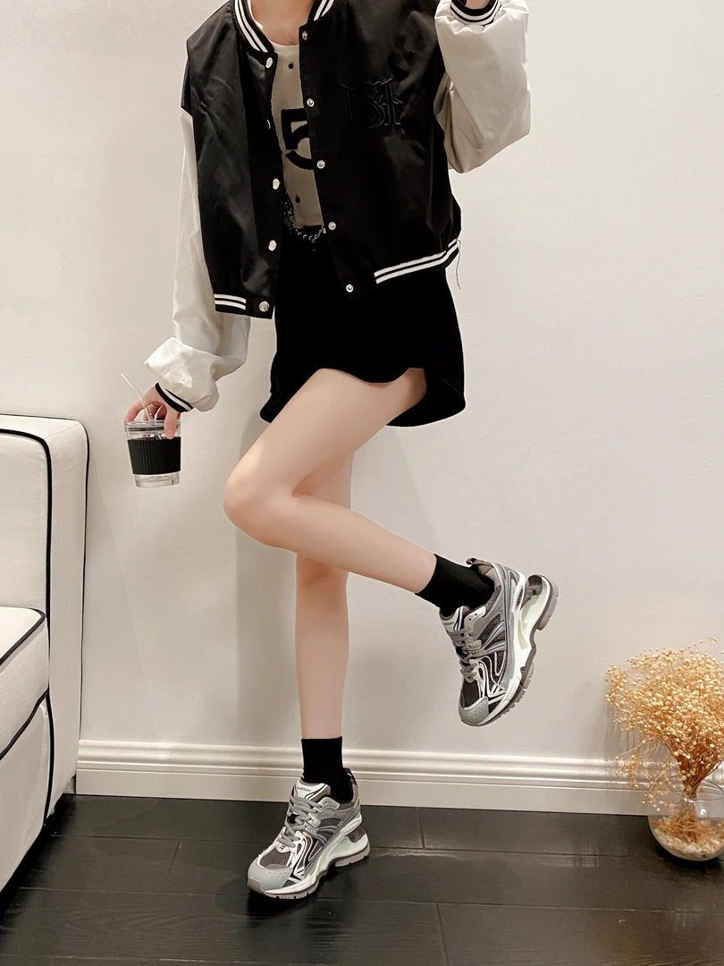 系带老爹鞋女悬浮做旧真皮版厚底超厚组合内增高百搭运动鞋鞋子