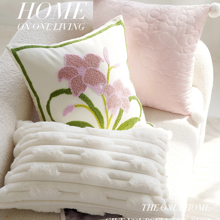 奶油色抱枕套粉色少女ins风靠枕南瓜沙发客厅靠垫靠背床上现代