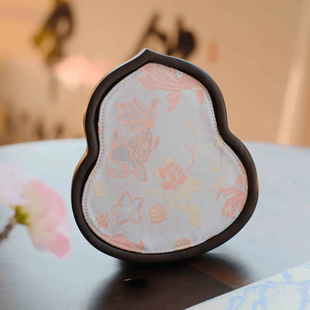 磐皿｜织锦鱼跃富贵葫芦双面茶席壶承套组手工轻奢家用简约干泡盘