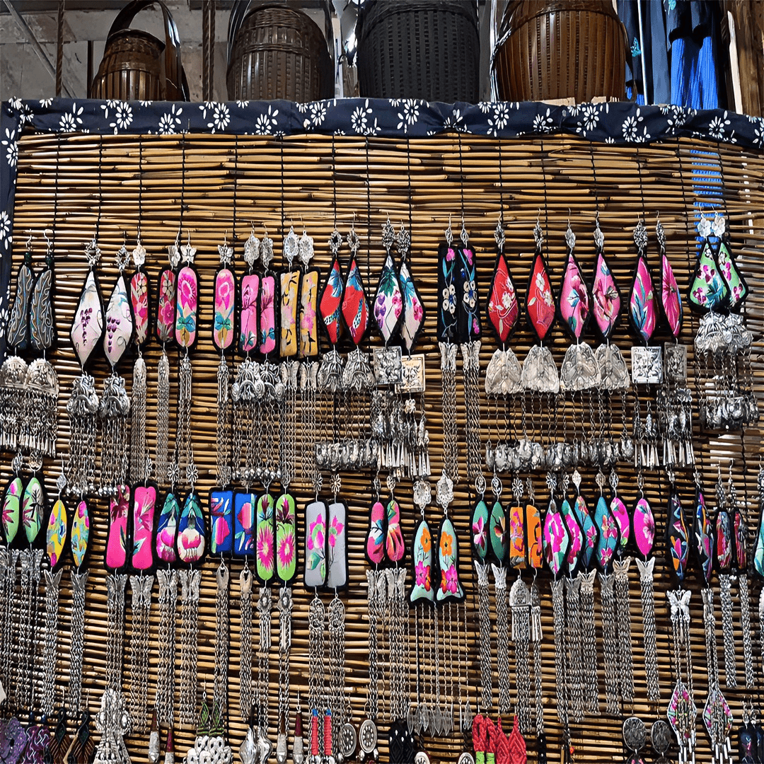 铜合金布艺耳饰 民族风老绣耳环（直播间选购）时尚复古个性百搭