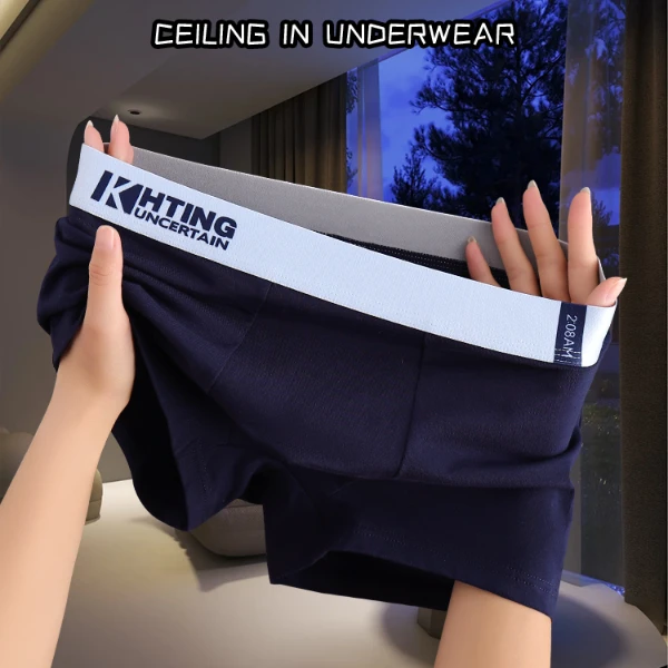 高端纯色棉质男士内裤男生裤衩简约四角裤透气青年个性无痕裤头