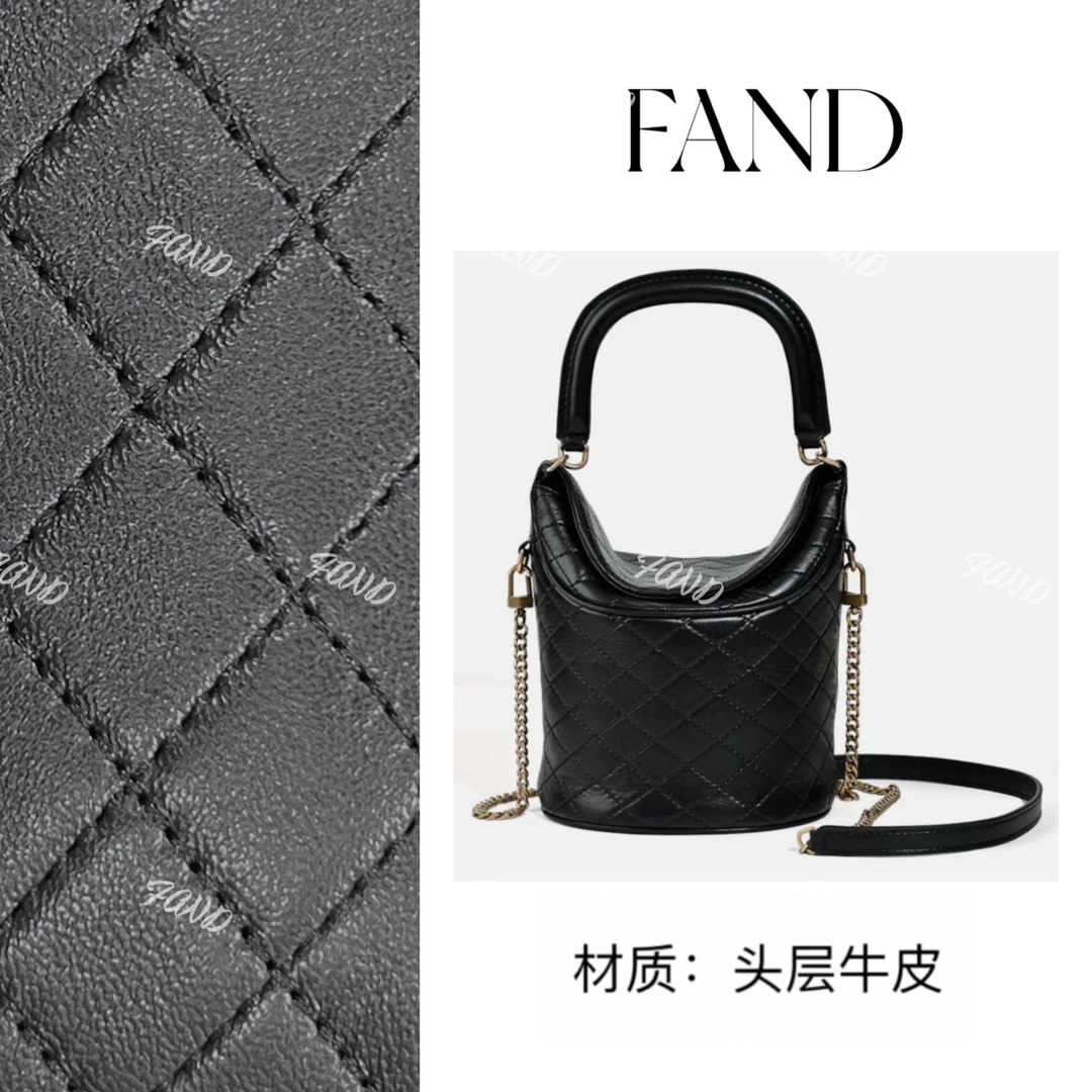 FAND 发财桶水桶包轻奢时尚复古气质薯条包斜挎手提包