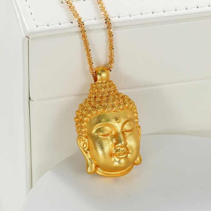 合金吊坠 时尚饰品   笑脸佛头佛公吊坠项链