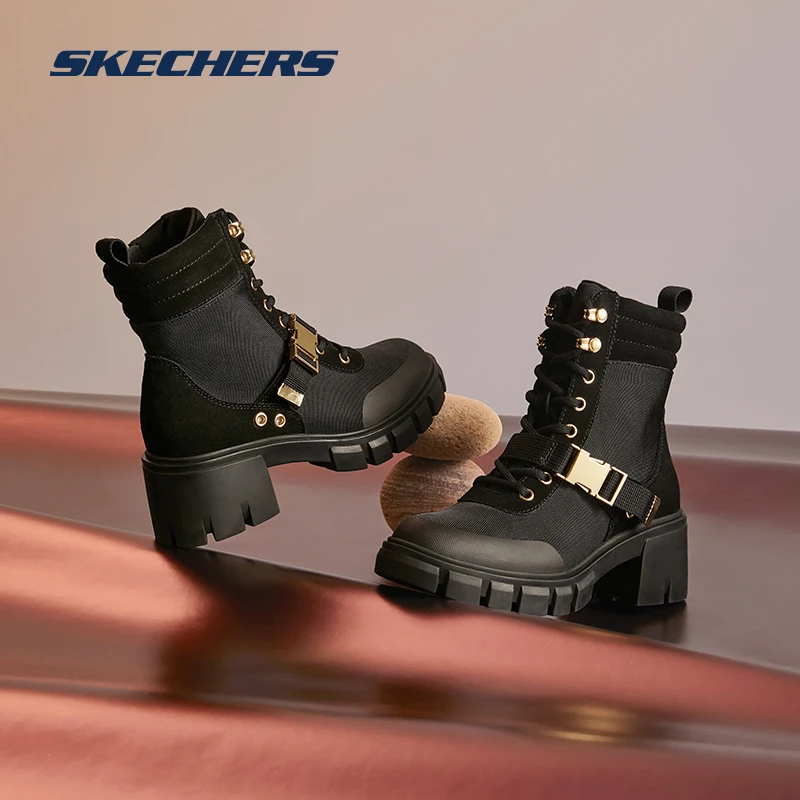 Skechers斯凯奇秋冬女士时尚休闲靴百搭舒适厚底增高运动鞋167052